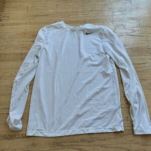 White NIKE- long sleeve Dri-Fit tee